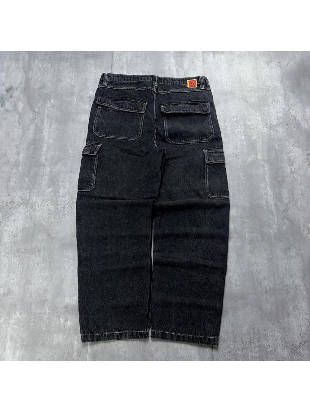 Y2K Black Empyre Grunge Baggy Skater Cargo Denim Jeans